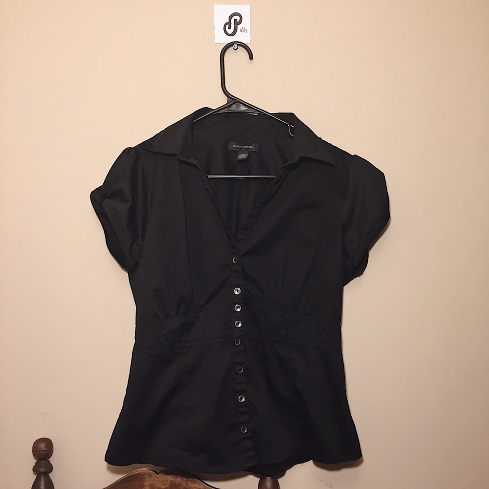 BANANA REPUBLIC Black Button Up Top